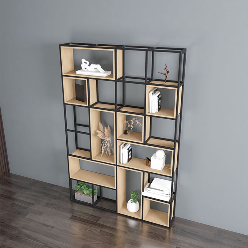 Modern Office Open Shelf Natural 11.81" W Engineered Wood Bookshelf