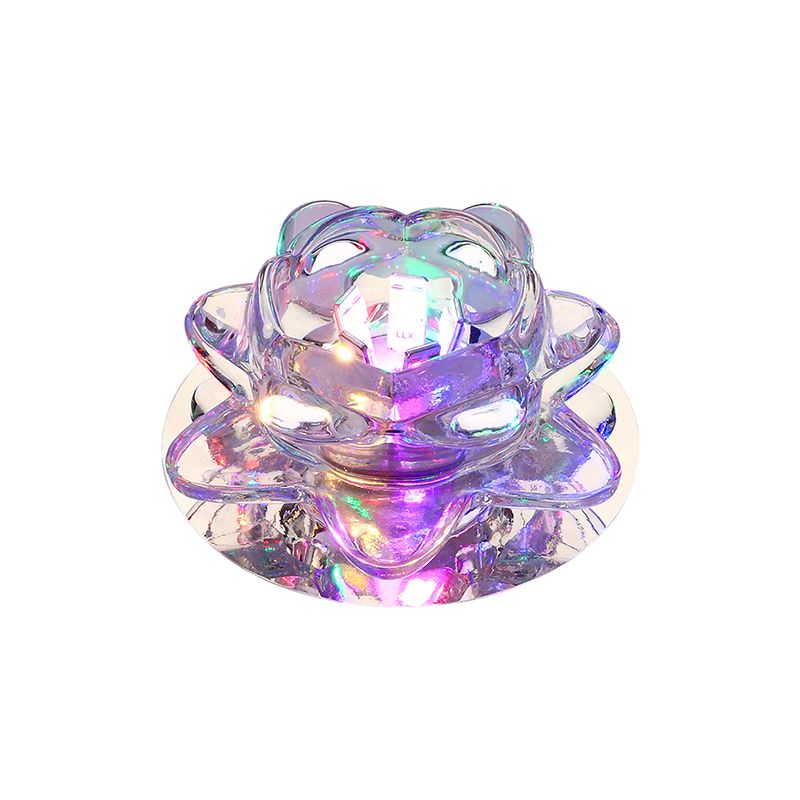 Projecteur Lotus LED Ceiling Fixture Modern Clear Crystal Living Room Flush Mount Lighting