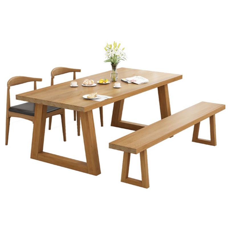 Modern Style 1/4/6 Pieces Dining Bench Set Solid Wood Dining Table and Chairs