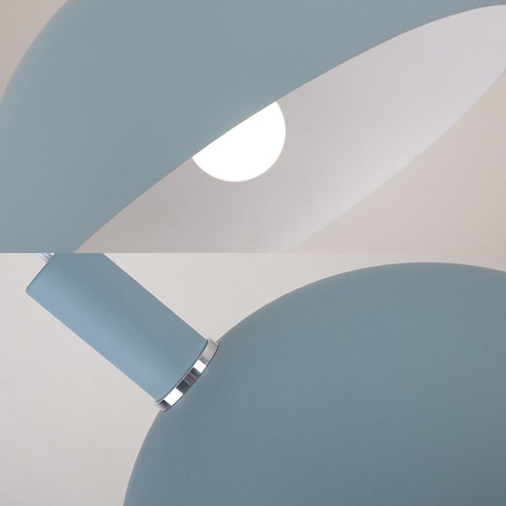 Soggiorno a cupola sospensione lume in alluminio 1 lampadina lampada a sospensione color caramella in blu/verde/giallo/rosa