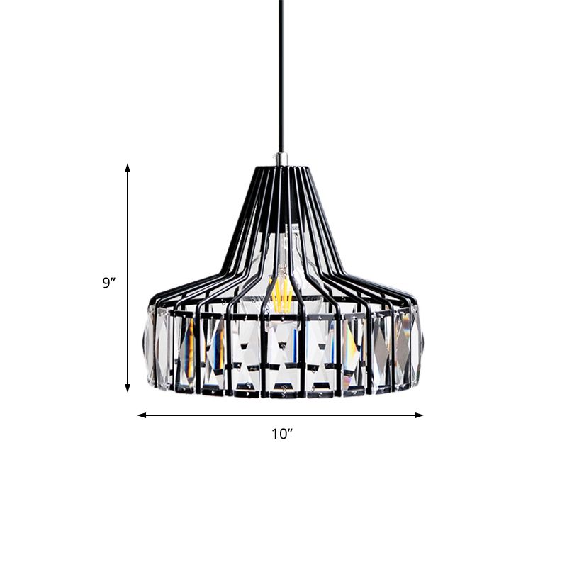 Luz de colgante de granero negro lámpara industrial 1 Bloque de cristal de luz Kit de luz colgante, 10 "/12.5" de ancho