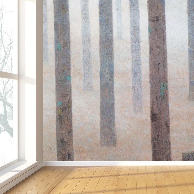 Brown Tree Trunk Mural Wallpaper Landscape Modern Home Wall Art for Interior Wall