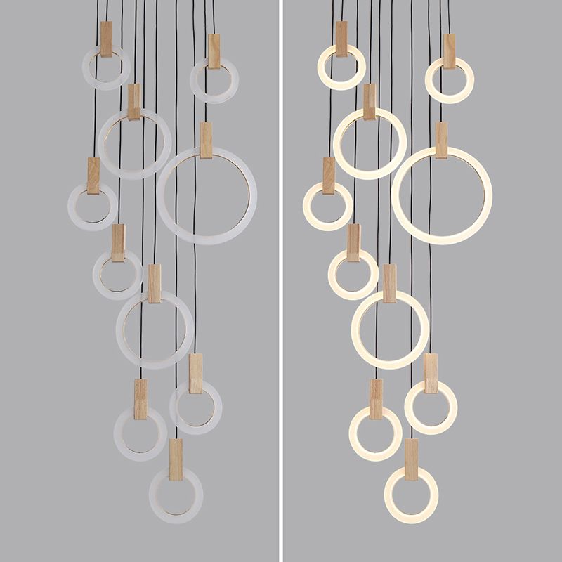 Enclaceur de cercles en bois massif pendentif