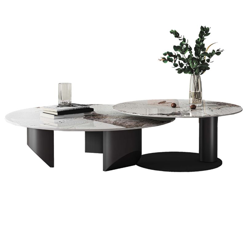 Slate Round Modern Coffee Table No Distressing Coffee Table Set