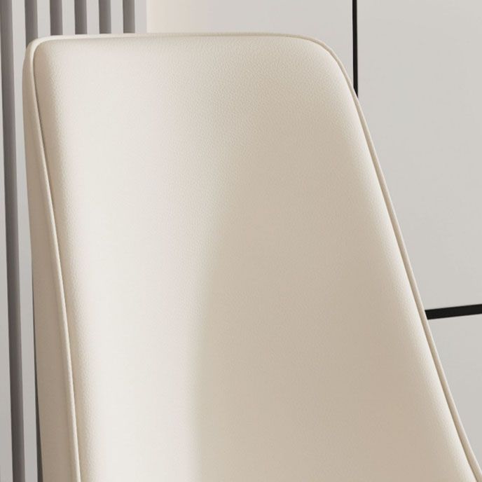 Glam Faux Leather Dining Chair Parsons Chair in Matte Finish for Kitchen