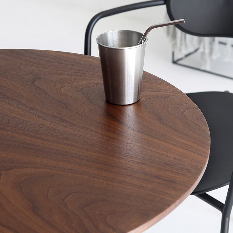 Contemporary Solid Wood Round Shape Dining Table Kitchen Standard Dining Table with Pedestal Base