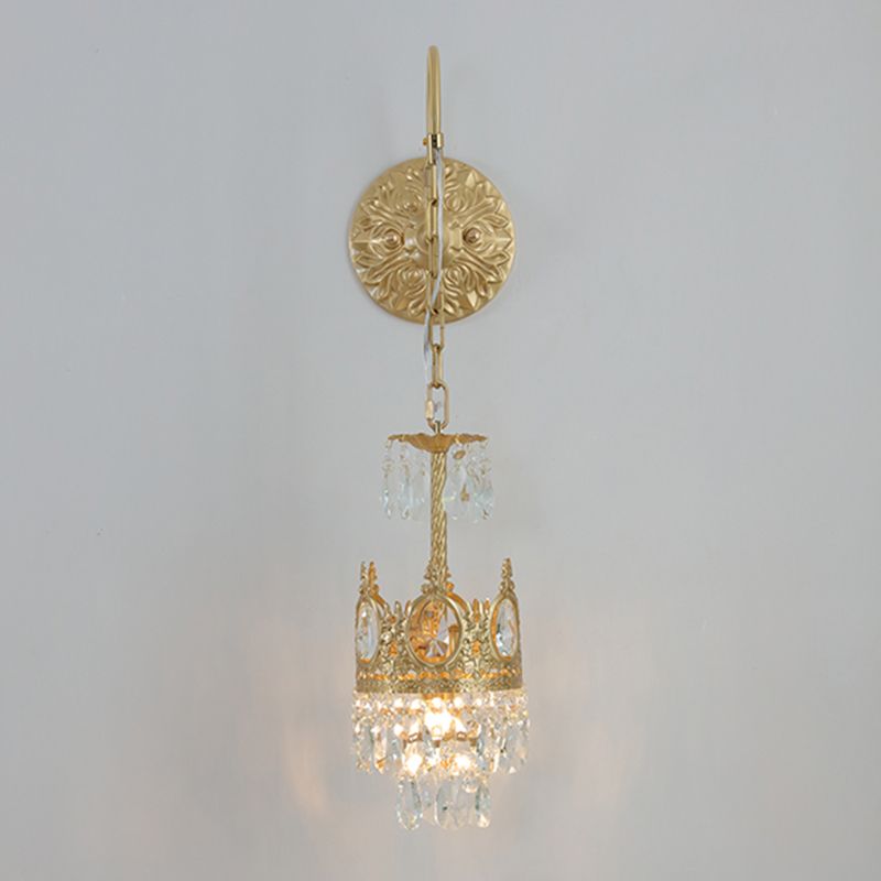 Nordic Style Wall Mount Light Cylinder Shape Crystal Wall Lamp for Bedroom