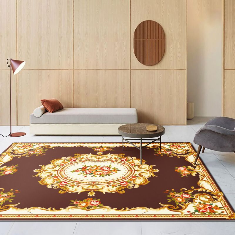 Traditioneller Medaillon -Druckteppich Polyester Teppichfleckfest -Resistant Area Teppich für die Heimdekoration