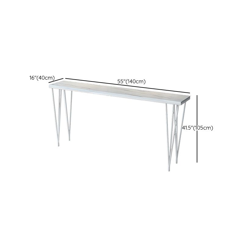 Modern Bar-height Table Stone Top Bistro Pub Table with Four Legs