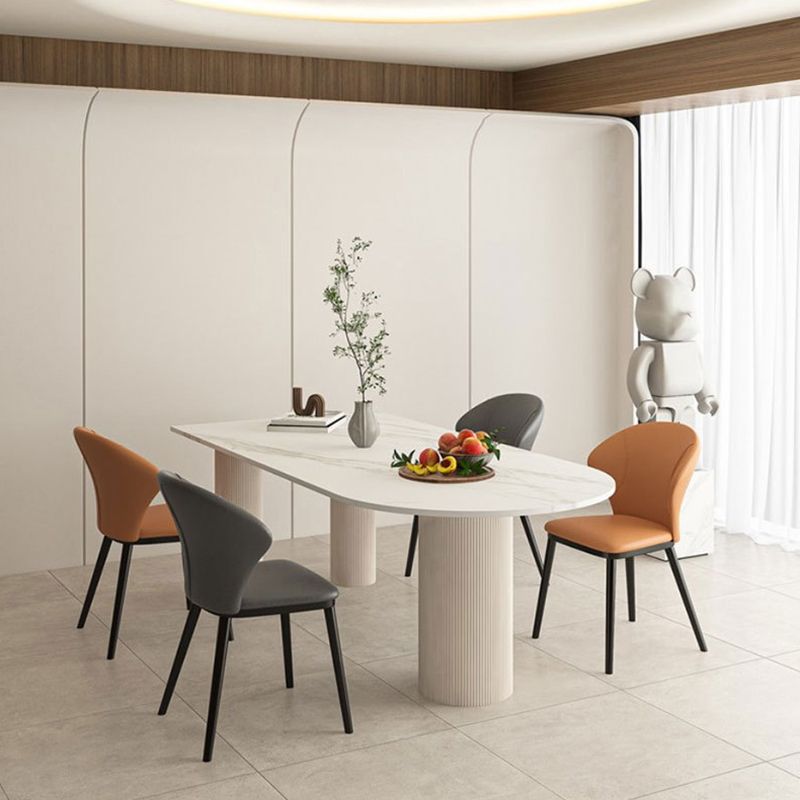 Stone Top Dining Table Contemporary Dining Table with 3 Legs