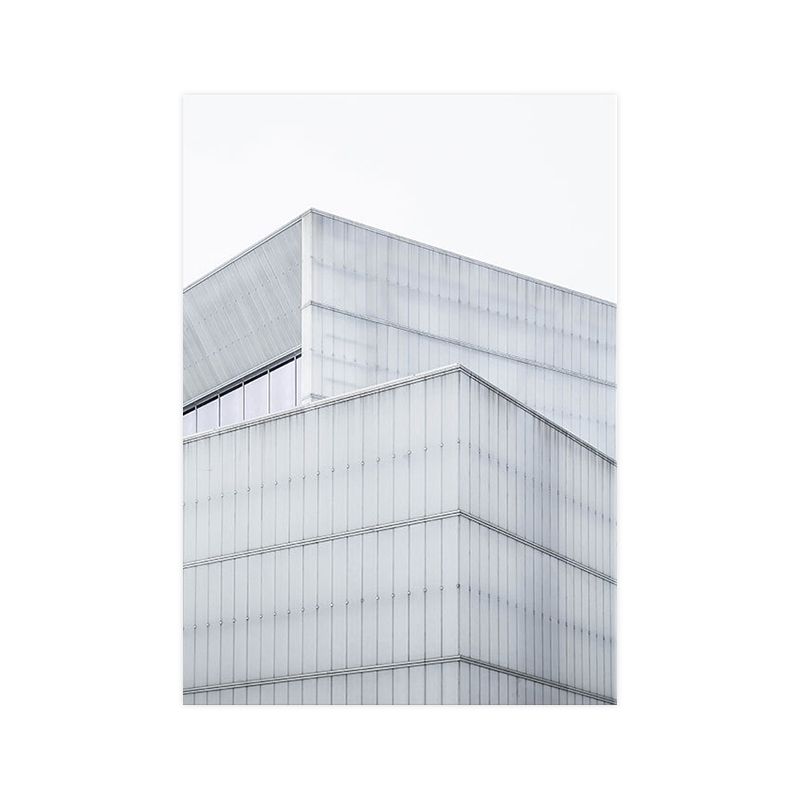 Modern Architecture Exterior View Canvas Print Pastel Color Guest Room Wall Art