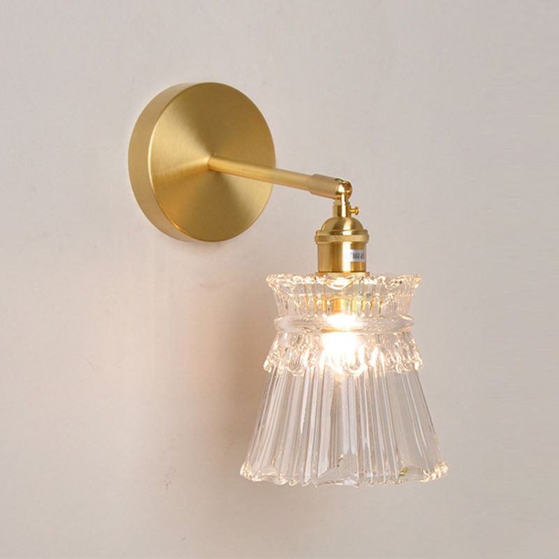 Modern Wall Light Fixture Geometric Wall Light Sconce with Glass Shade for Bedroom