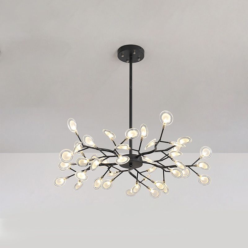 Modern Branch-Like Wireframe Chandelier Metal Living Room LED Hanging Light Fixture