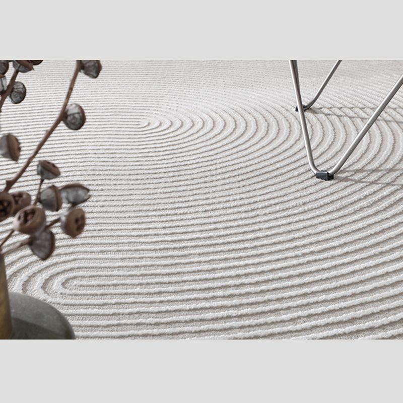 Grey Modern Area Carpet Polyester Stripe Pattern Rug Stain Resistant Area Rug for Home Decoration