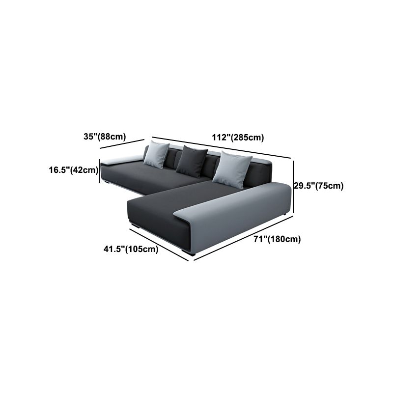 Scandinavian Velvet 3/4-seat Sectional Pillow Top Arm Sectional