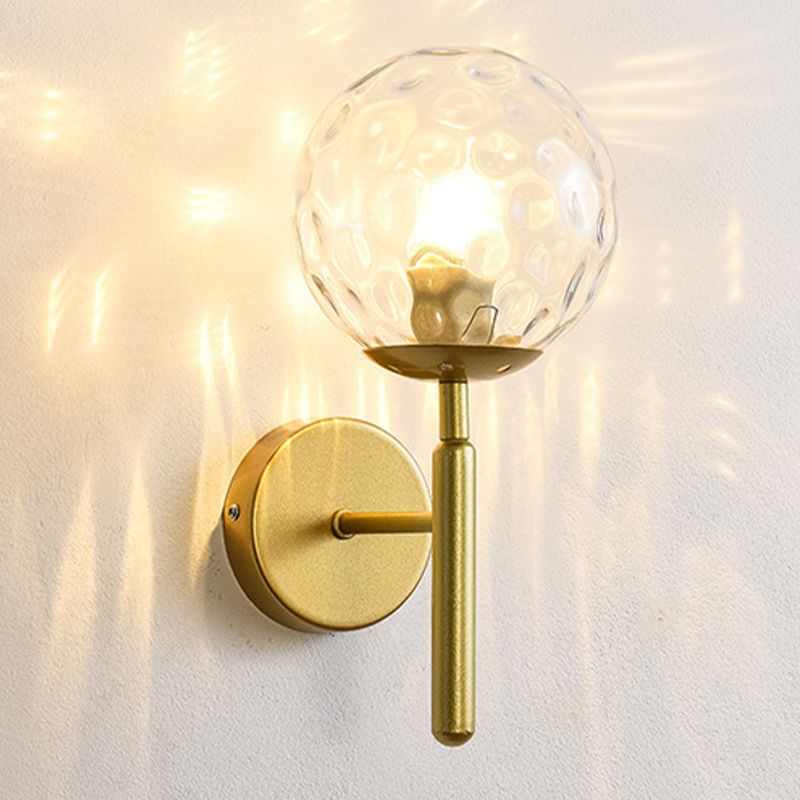 Modernist Wall Sconce Globe Sconce Light with Glass for Bedroom