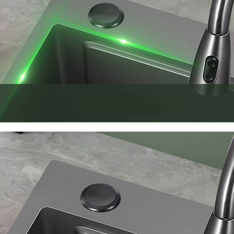 Modern Kitchen Bar Sink Stainless Steel with Basket Strainer Workstation Ledge