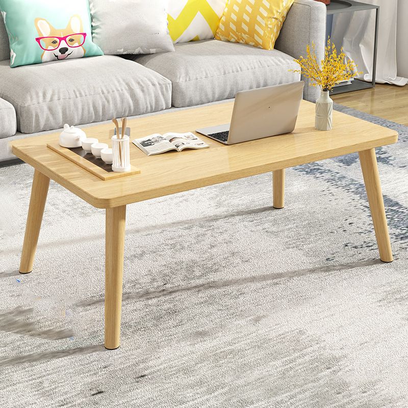 16.5"Tall 4 Legs Natural/ White Rectangular Wooden Table Top Coffee Table