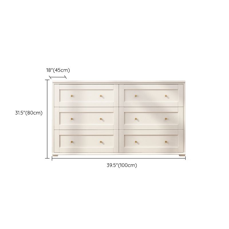 Glam Solid Wood Storage Chest Home Chest in White with Drawers