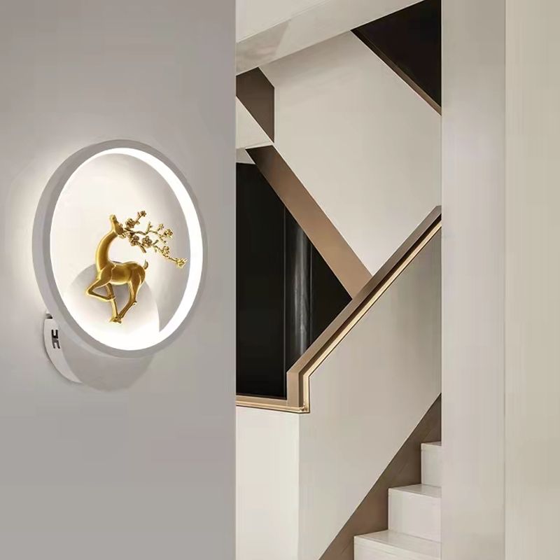 Geometry Shape Wall Lights Kid Style Metal 1 Light Wall Mount Light