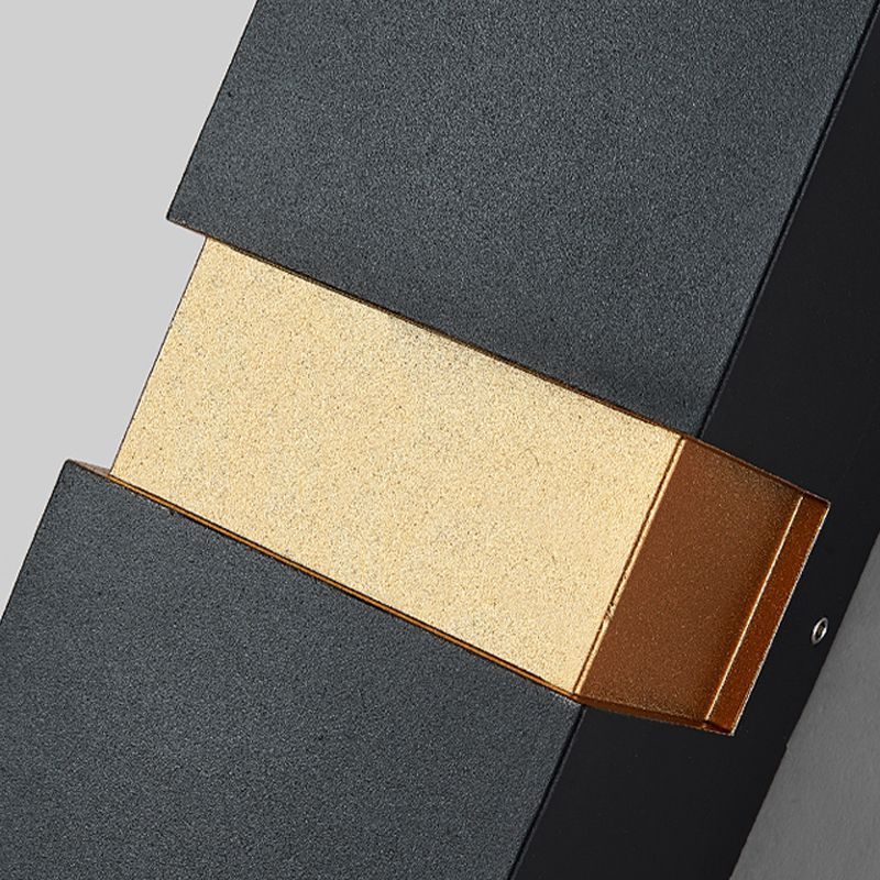 Luz de pared de aluminio de estilo moderno Cuboid 2 luces LED Pared Splock para al aire libre