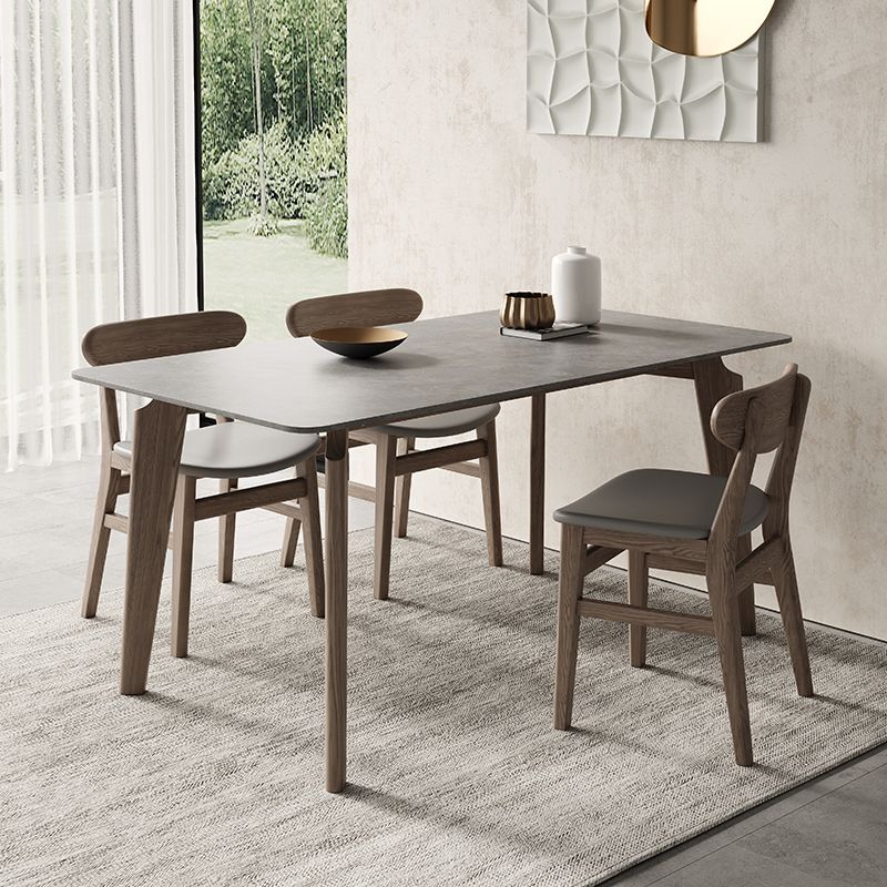 Modern Dining Set 1/3/4/5/6 Pcs Wood Dining Table with Armless Chair