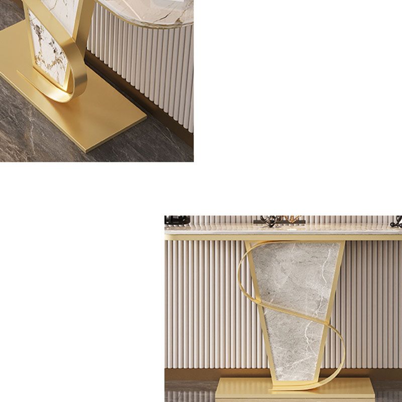 Glam Style Sofa Table Slate Top Console Accent Table for Entryway