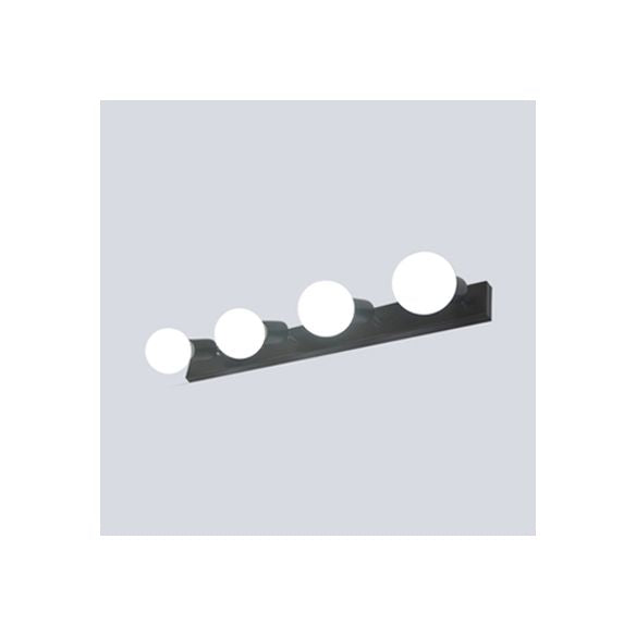 3/4 têtes d'éclairage de vanité de chambre à coucher avec ampoule exposée de style simple métal / blanc finition murale lampe