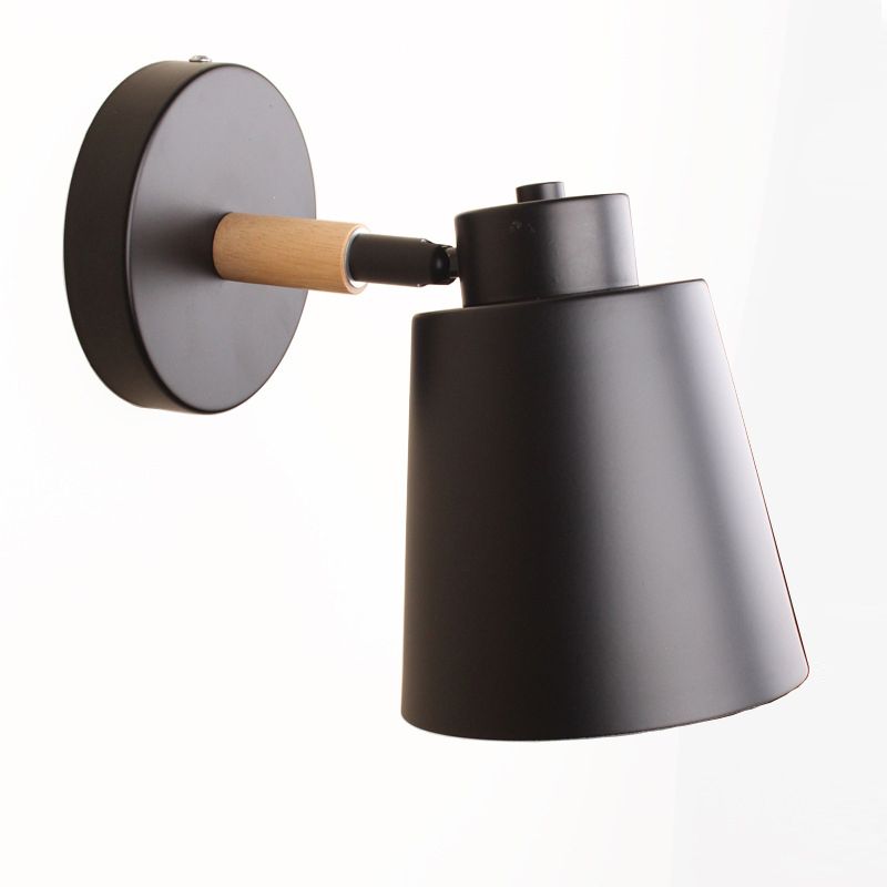 White/Black Single Contemporary Wall Mounted Sconce Metal Wall Light