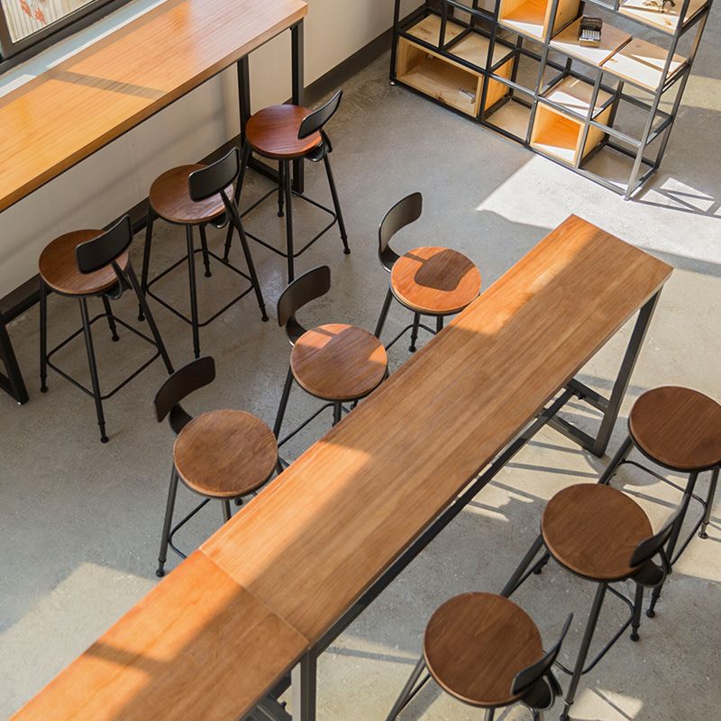 Industrial Rectangle Bar Table Set 1/4/5 Pieces Solid Wood Pub Table Set for Indoor