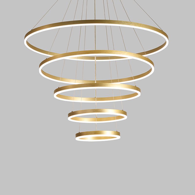 Lampada lampadina a più strati Fissature di illuminazione ad anello moderno con tonalità acrilica bianca