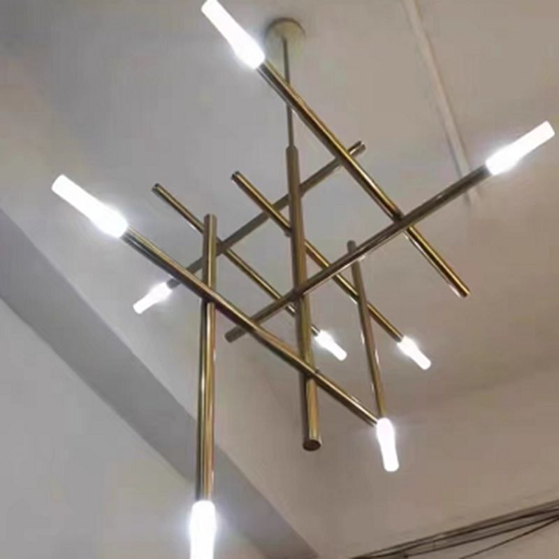 Modern Characteristic LED Pendant Light Plastic Linear Chandelier for Living Room