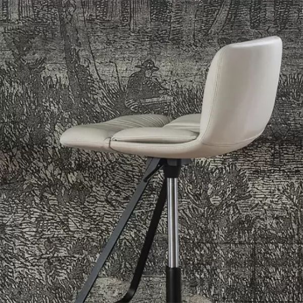 Industrial Style Rotatable Bar Stool Leather Counter Bar Stool for Home