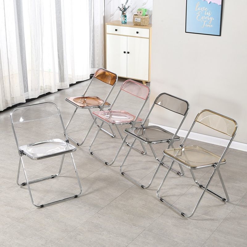 Chaise latérale pliante ouverte en plastique de style industriel