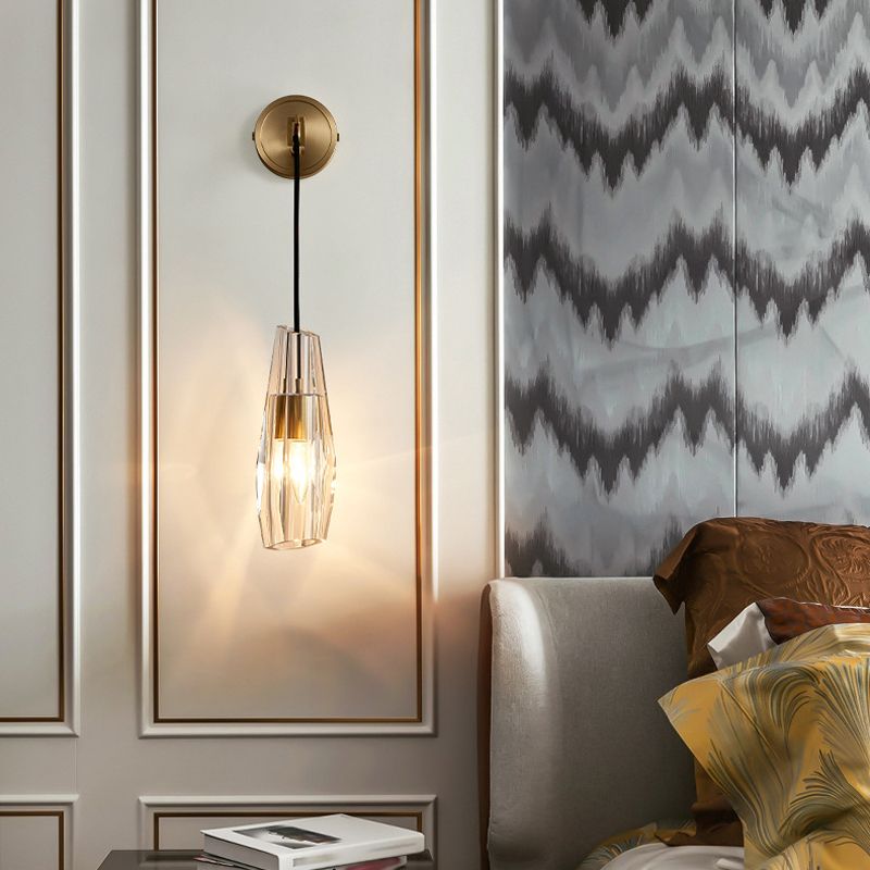 Post-Modern Wall Sconce Geometric Sconce Lighting with Crystal for Bedroom