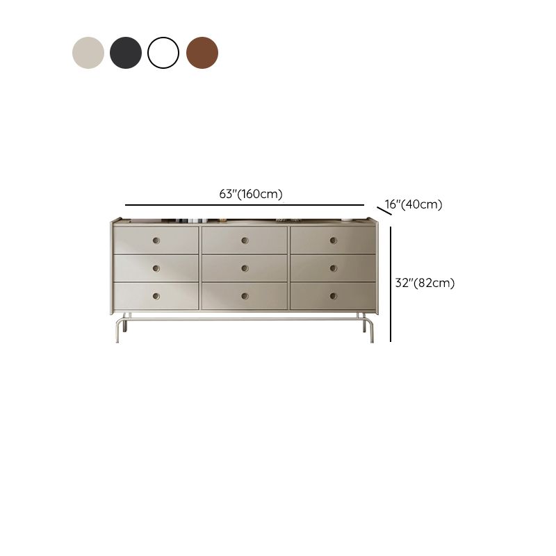 Modern Storage Chest Dresser Solid Wood Dresser with 5/6/9 Drawers