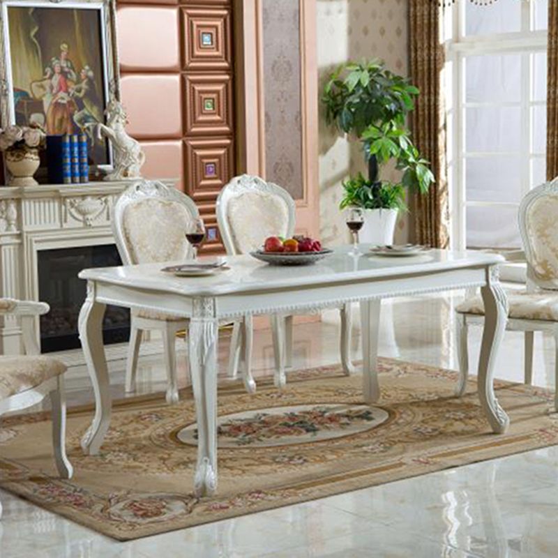 Mesa de comedor estándar rectangular de madera maciza moderna de mediados de siglo para cocina