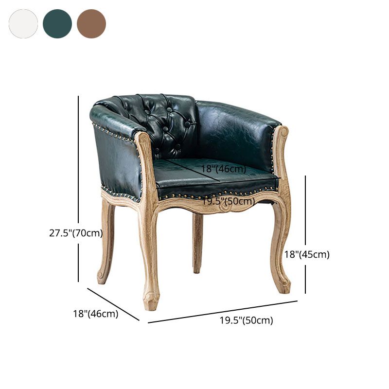 Solid Back Dining Chair Farmhouse Coffee Shop Upholstered Arm Chair