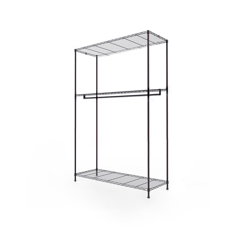 Black Contemporary Style Armoire Metal Steel Armoire for Bedroom