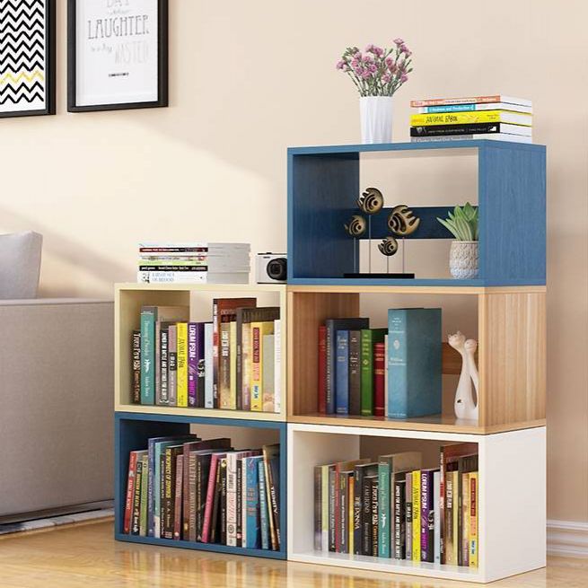 11"H Modern Style Bookcase Wood Open Back Bookshelf for Home Office