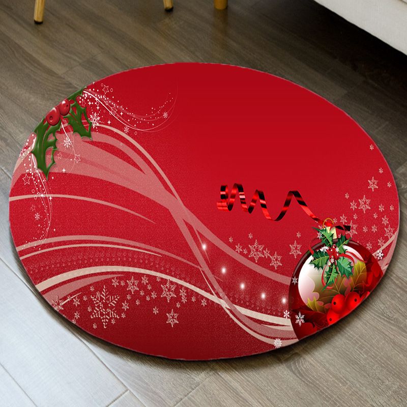 Classic Area Carpet Polyster Christmas Theme Indoor Rug Washable Anti-Slip Rug for Home Decoration