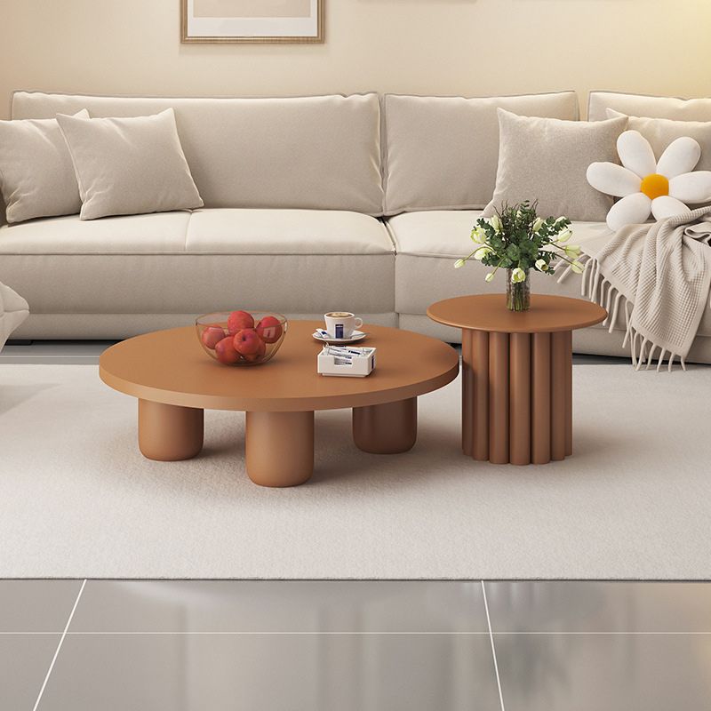 4 Legs Rectangular Coffee Table Contemporary Wood Bunching Tables