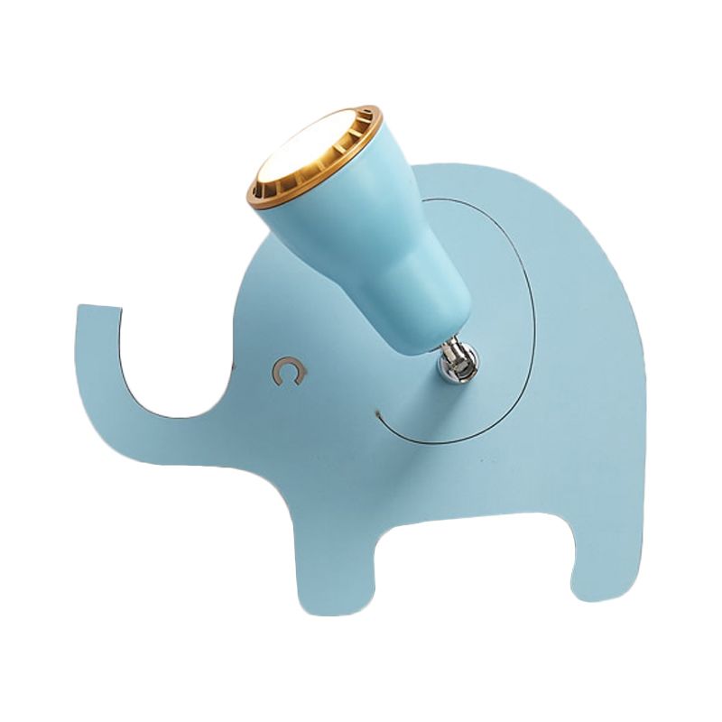 Nordic Horn Shape Wall Sconce 1 Head Metal LED Wall Light with Animal for Game Room