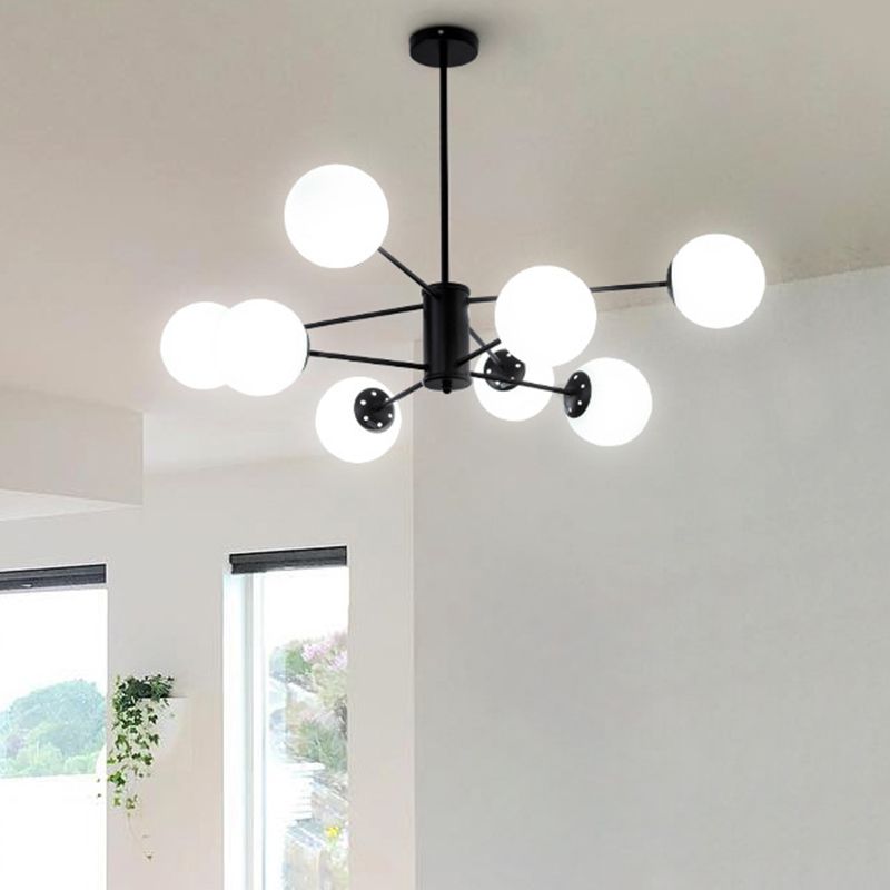 Globe Chandelier Light Fixture Modern Glass Pendant Lighting for Restaurant