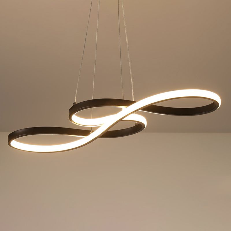 Modern Simplicity Spiral Chandelier Lamp Aluminum Hanging Pendant Lights for Restaurant