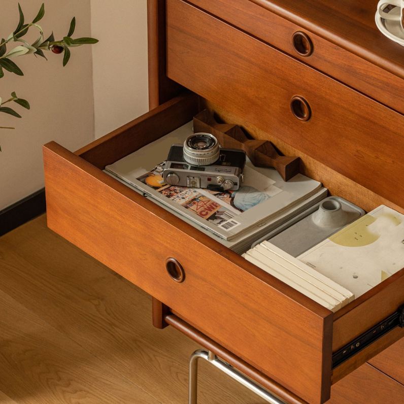 Contemporary Pine Double Dresser Horizontal Storage Chest Dresser for Bedroom