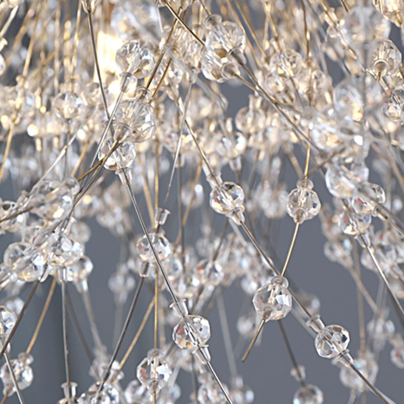 Aparte de iluminación suspendido de diente de león luces colgantes colgantes de múltiples cabezas múltiples con cristal