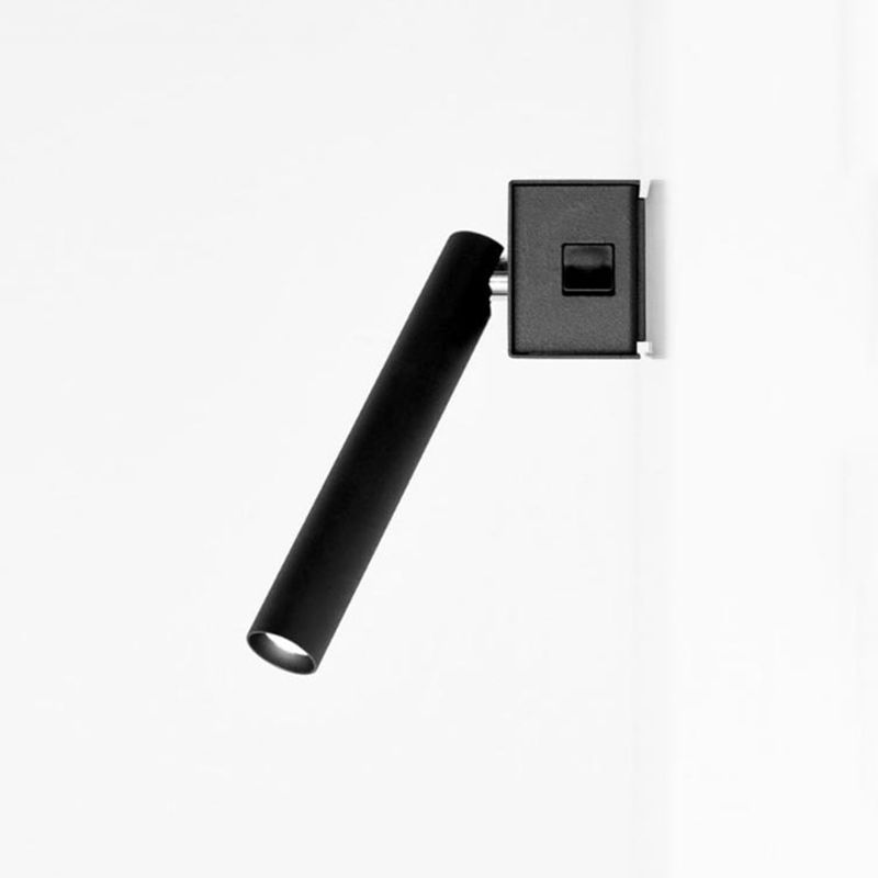 Aluminum Bedside LED Reading Lamp Rotatable Cylindrical Mini Wall Mount Lamp in White Light