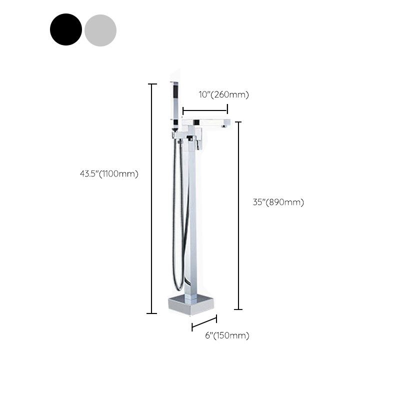 Modern Freestanding Tub Filler Trim Brass Floor Mounted with Risers Freestanding Faucet