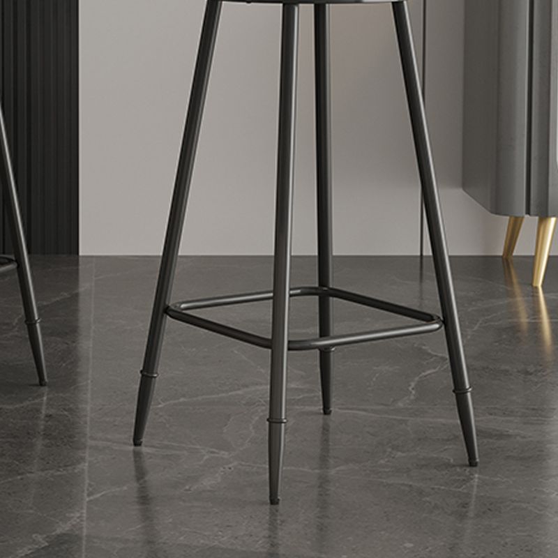 Scandinavian Matte Finish Velvet Counter Stool Footrest Home Barstool